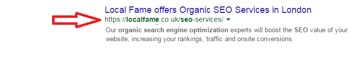 URL in SERP result