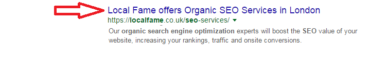 Title in SERP result