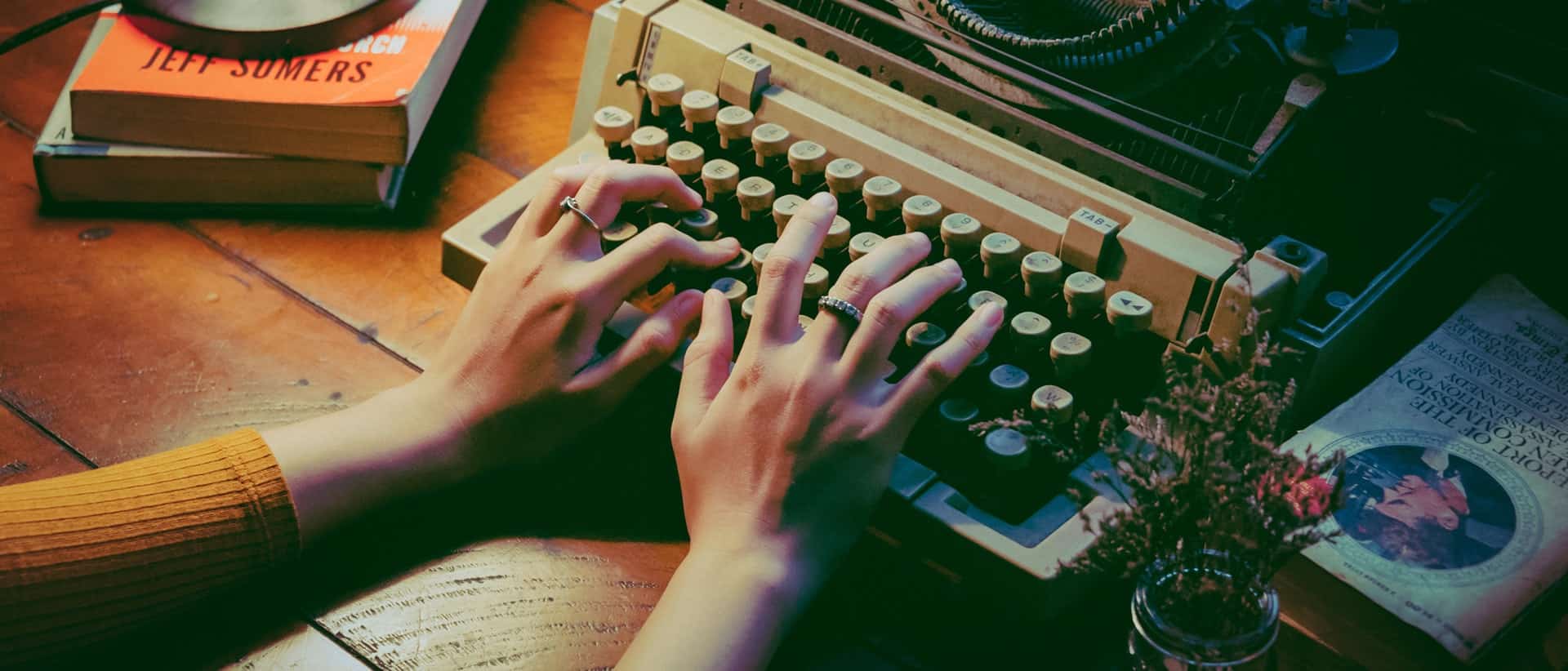 content marketing plan typewriter